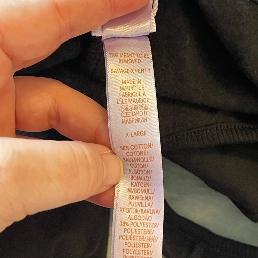 Savage Fenty NWT Black cotton blend wide leg jumpsuit comfort loungewear - Picture 8 of 16